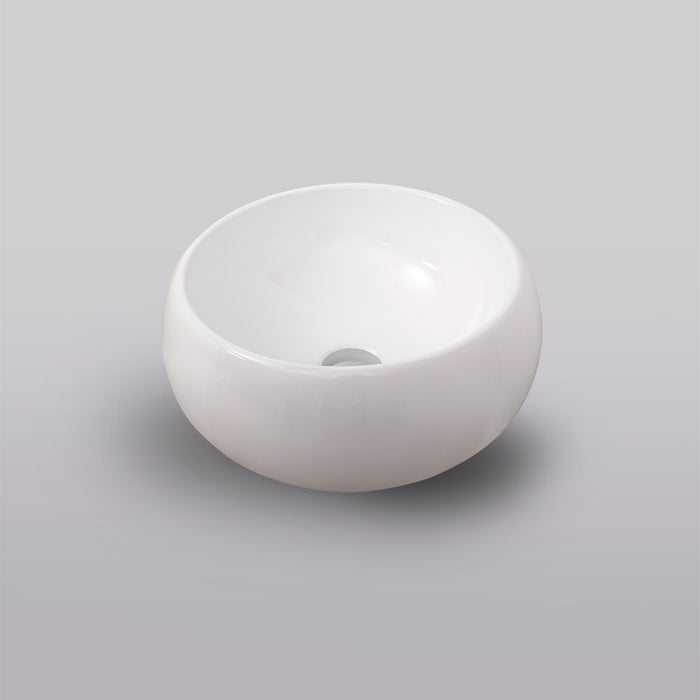 CERAZUL BOWL Round Countertop Washbasin Glossy White
