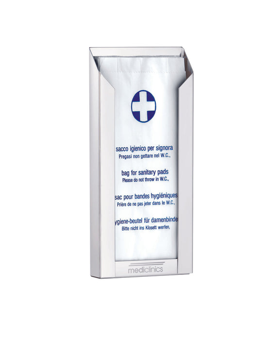MEDICLINICS DBH100 Dispensador de Bolsas Higiénicas Adosable de Acero Blanco