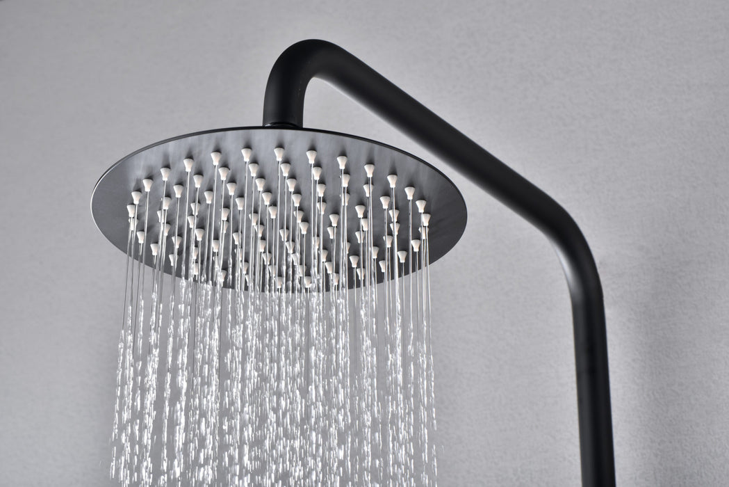 IMEX BTM039/NG MONZA Conjunto Grifo Ducha Telescópico Termostático Negro Mate