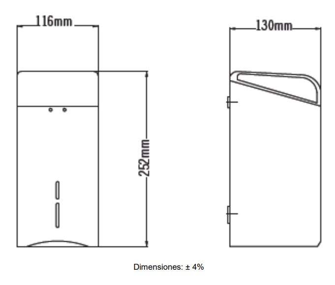 MEDICLINICS DTH100C Dispensador de Toallitas Higiénicas Inox Brillo