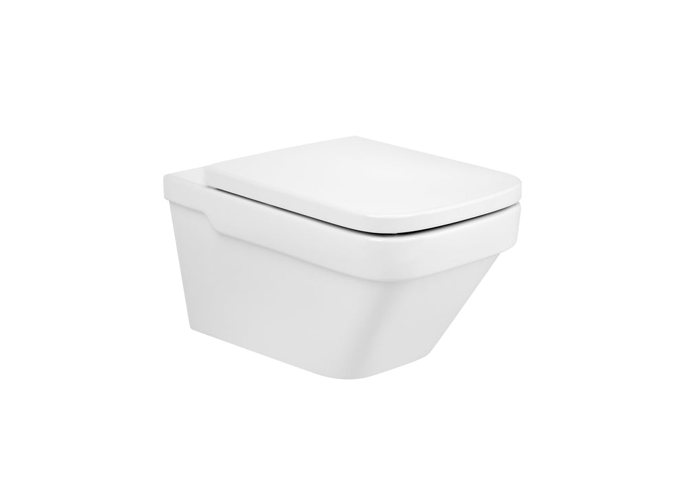 ROCA PACK DAMA+DUPLO Rimless Wall-Mounted Toilet White Push Button