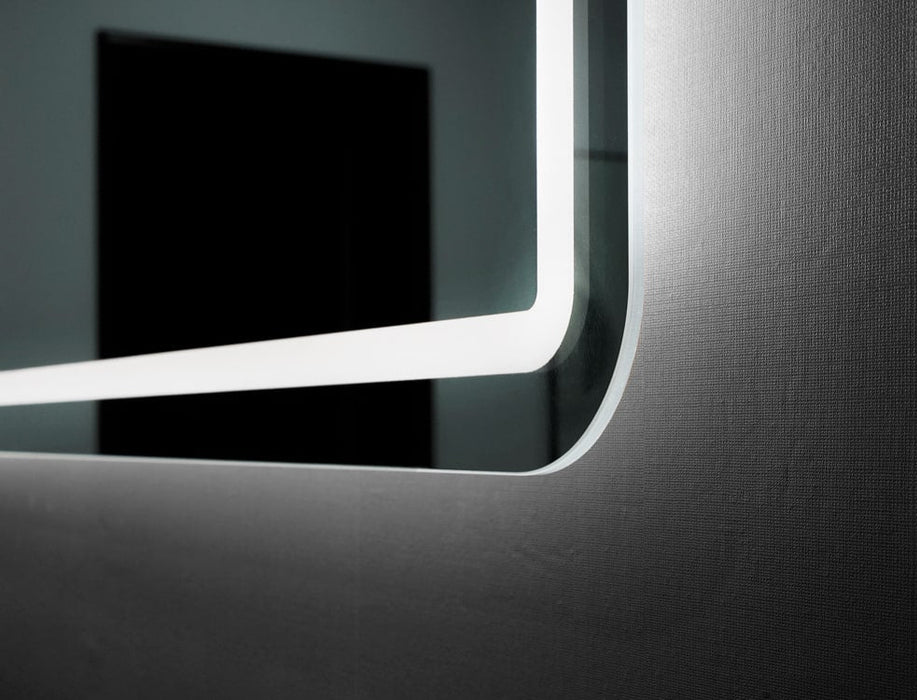 LEDIMEX GREC013/70 GRECIA LED Square Mirror Rounded Edge Front Light Chrome 70x80 cm