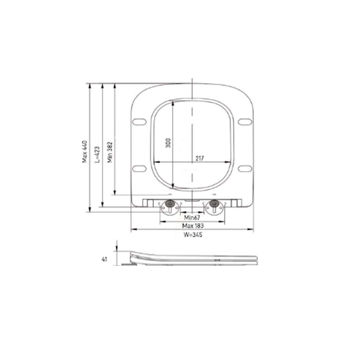 ETOOS 04215108 MAUKA Tapa WC Compatible Slim Caída Amortiguada Blanco