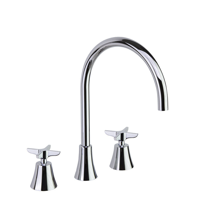 RAMONSOLER 914201 ADAGIO Grifo Bimando de Lavabo Repisa Caño 170mm Cromo