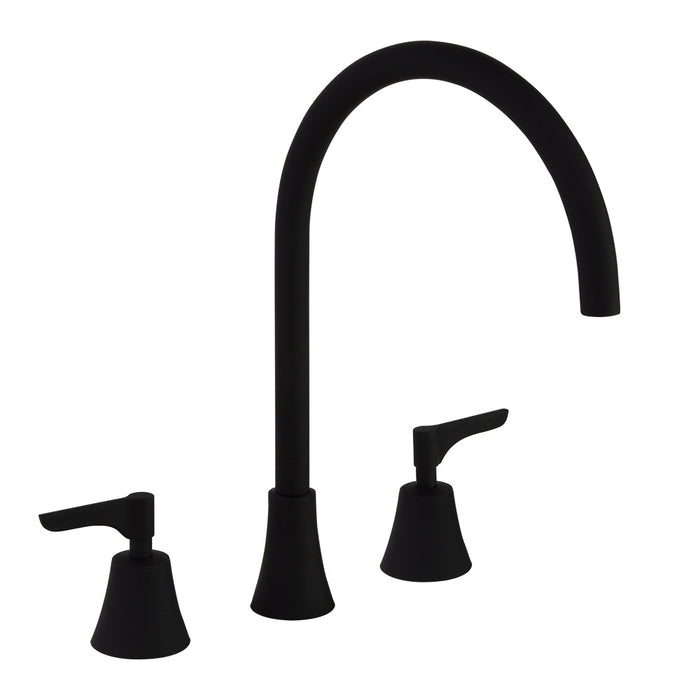 RAMONSOLER 914202MLNM ADAGIO Grifo Bimando de Lavabo Repisa Caño 190mm Negro Mate