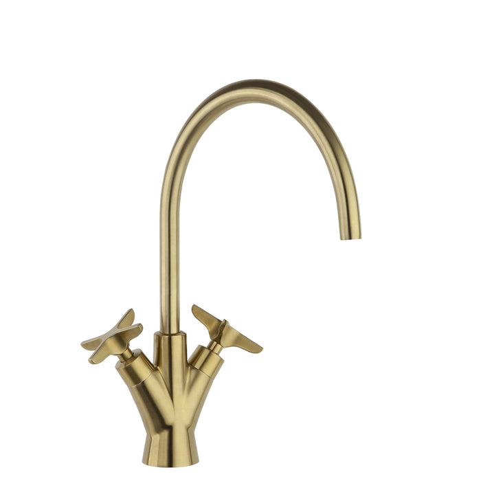 RAMON SOLER 910101OC ADAGIO Two-Handle Basin Tap Swivel Spout 170mm Brushed Gold