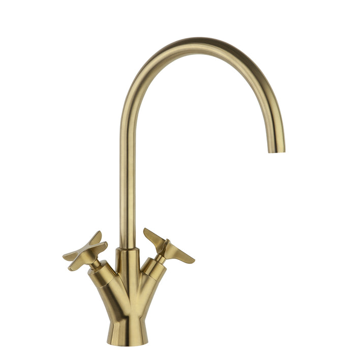 RAMON SOLER 910102OC ADAGIO Two-Handle Basin Tap Swivel Spout 190mm Brushed Gold