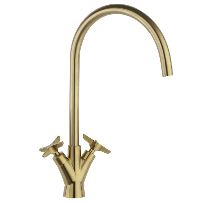 RAMON SOLER 910601OC ADAGIO Two-Handle Sink Tap Swivel Spout 220mm Brushed Gold