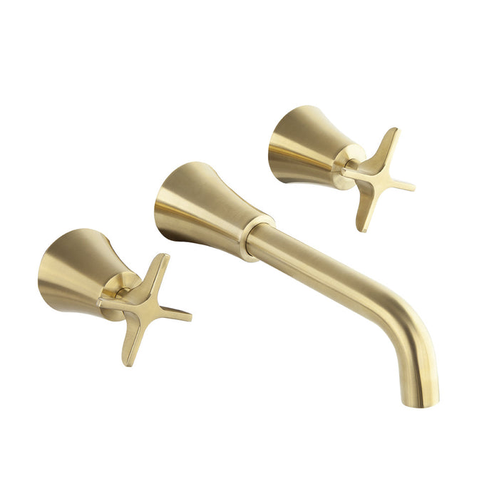 RAMONSOLER 912001OC ADAGIO Grifo Bimando Mural de Lavabo Empotrado Oro Cepillado