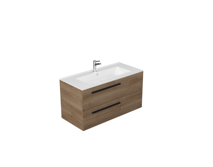 STROHM TEKA DESSIN Bathroom Furniture with Sink 2 Drawers Romance Oak
