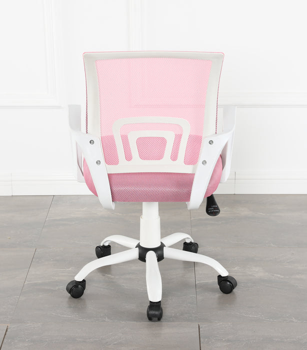 FURNITURE STYLE FS1156BRS MARTINA Textile Study Chair White/Pink
