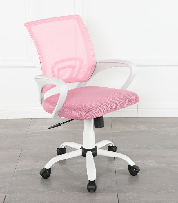 FURNITURE STYLE FS1156BRS MARTINA Textile Study Chair White/Pink