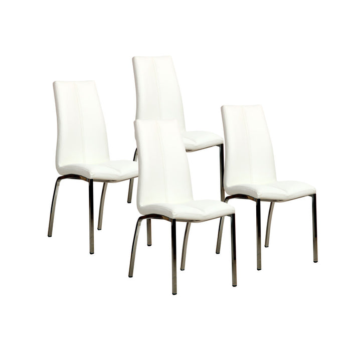 FURNITURE STYLE FS304BLCOPU MARIAN Pack of 4 PU Dining Chairs White