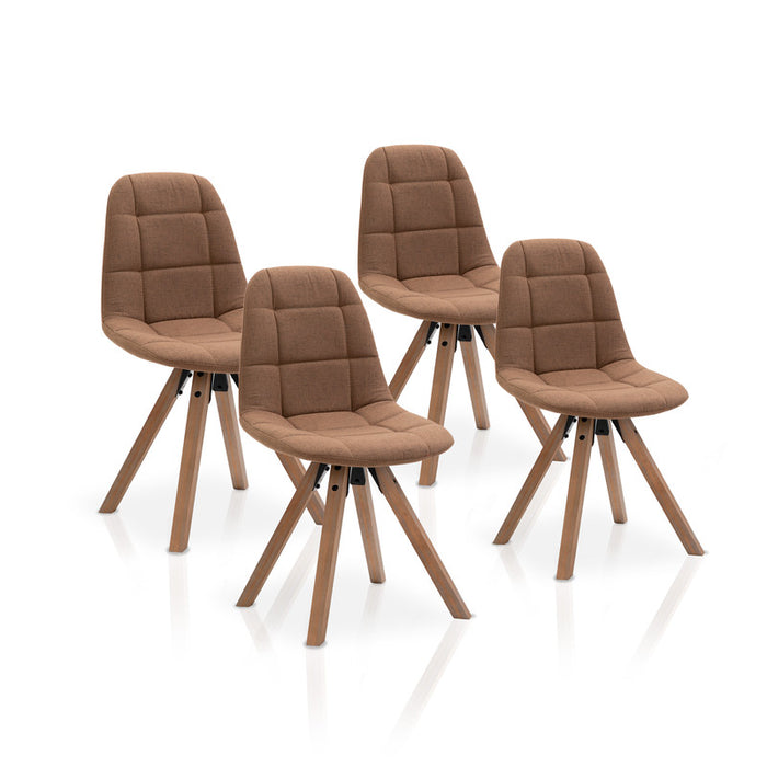 FURNITURE STYLE FS370CHOCFAB MARLENE Pack 4 Brown Textile Dining Chairs