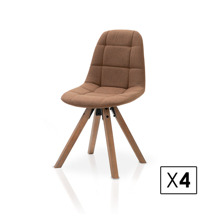 FURNITURE STYLE FS370CHOCFAB MARLENE Pack 4 Brown Textile Dining Chairs