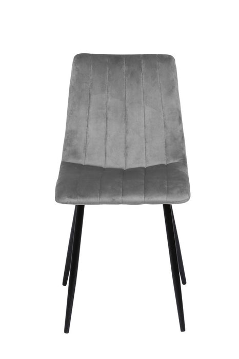 FURNITURE STYLE FS7066PIEDVEL IRIA Pack 4 Gray Velvet Dining Chairs
