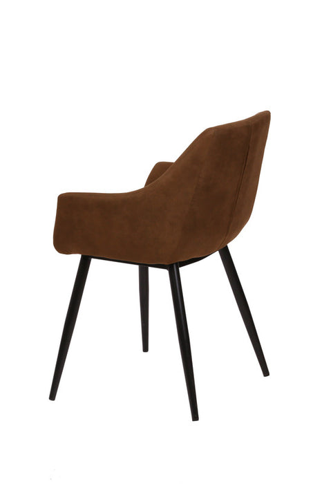 FURNITURE STYLE FS8127AVELMCF RENATA Pack 2 Brown Microfiber Dining Chairs