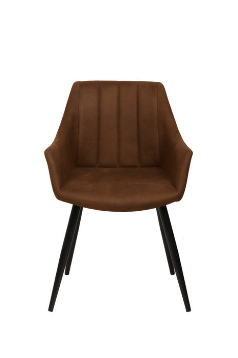 FURNITURE STYLE FS8127AVELMCF RENATA Pack 2 Brown Microfiber Dining Chairs