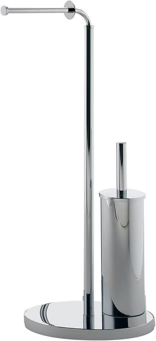 GEDY 28321300000 WINNY Column Toilet Roll Holder with Chrome Toilet Brush