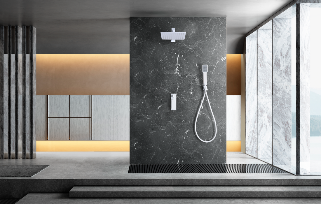 IMEX GPF016/BL FIYI Matte White Recessed Single-Handle Shower Set