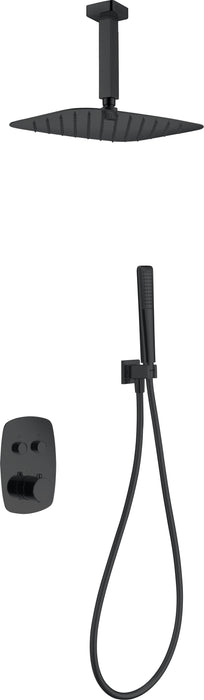 IMEX GPF036/NG FEROE Conjunto de Ducha Empotrado Termostático Negro Mate