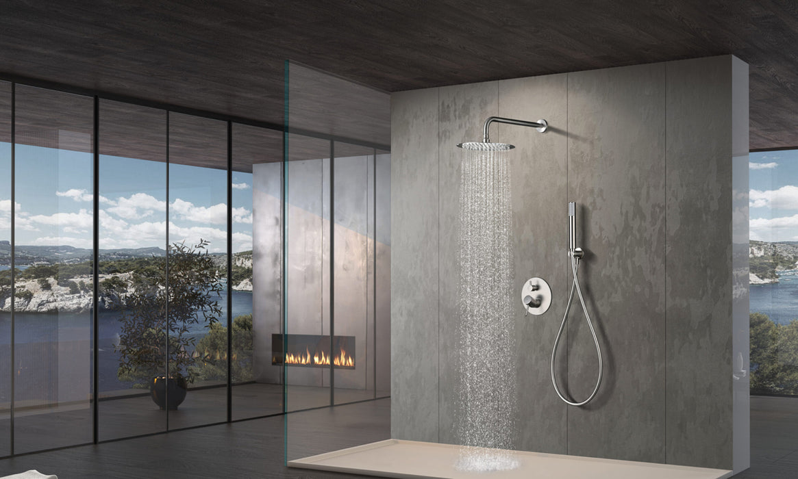 IMEX GPM039/NQ MONZA Grifo Monomando Ducha Empotrado 2 Vías Color Níquel Cepillado