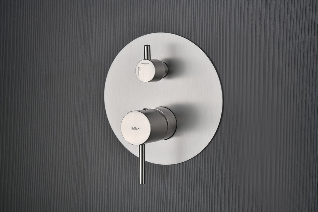 IMEX GPM039/NQ MONZA Grifo Monomando Ducha Empotrado 2 Vías Color Níquel Cepillado