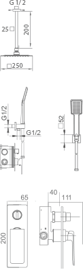 IMEX GPN058/NG NADI Matte Black Recessed Single-Handle Shower Set
