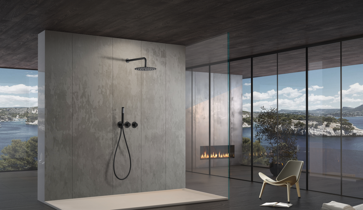 IMEX GTA052/NG ASSEN Matte Black Recessed Single-Handle Shower Set