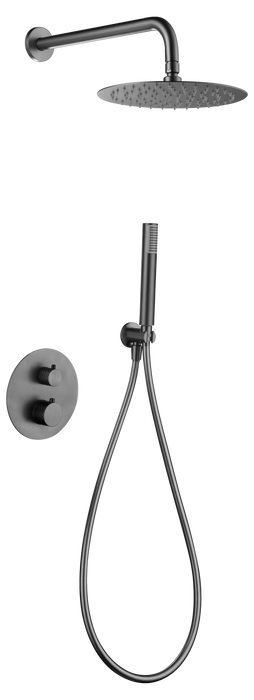 IMEX GTG053/BGM GÉNOVA Conjunto Ducha Termostático Empotrado Black Gun Metal