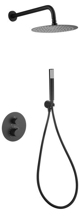 IMEX GTG053/NG GÉNOVA Conjunto Ducha Termostático Empotrado Negro Mate
