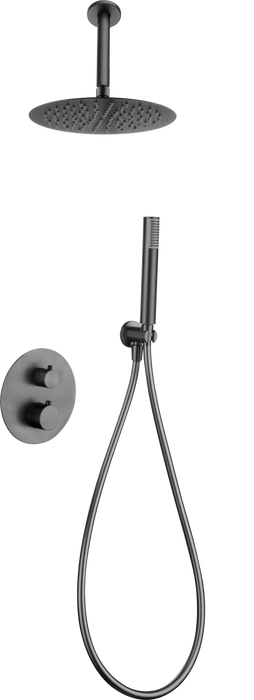 IMEX GTP059/BGM PIAMONTE Conjunto Ducha Termostático Empotrado Black Gun Metal