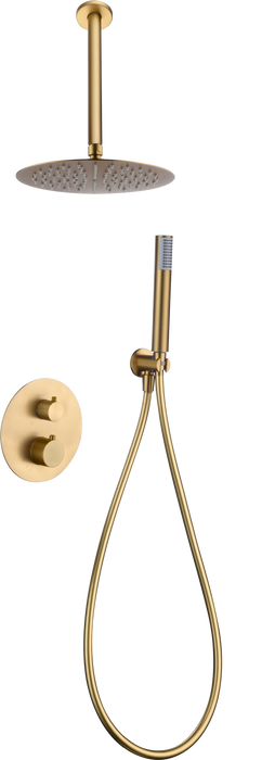 IMEX GTP059/OC PIAMONTE Conjunto Ducha Termostático Empotrado Oro Cepillado