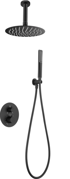 IMEX GTS060/NG SALERNO Conjunto Ducha Termostático Empotrado Negro Mate