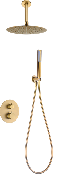 IMEX GTS060/OC SALERNO Conjunto Ducha Termostático Empotrado Oro Cepillado