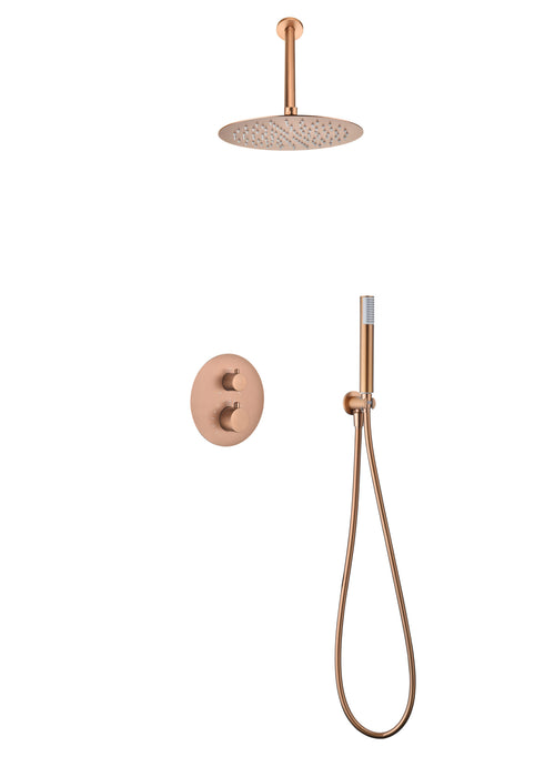 IMEX GTT039/ORC TÍVOLI Thermostatic Built-in Shower Set Brushed Rose Gold Color