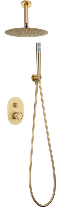 IMEX GTV038/OC VESUBIO Conjunto Ducha Monomando Empotrado Oro Cepillado