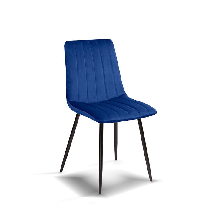 FURNITURE STYLE FS7066INDIVEL IRIA Pack 4 Velvet Dining Chairs Blue