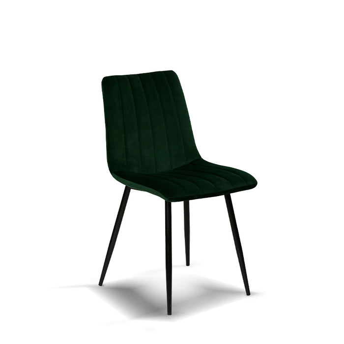 FURNITURE STYLE FS7066VBOTVEL IRIA Pack 4 Green Velvet Dining Chairs