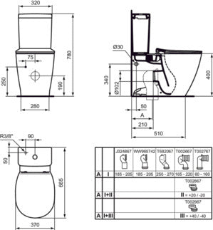 IDEAL STANDARD E797001 CONNECT SPACE Complete Cistern Bottom Feed