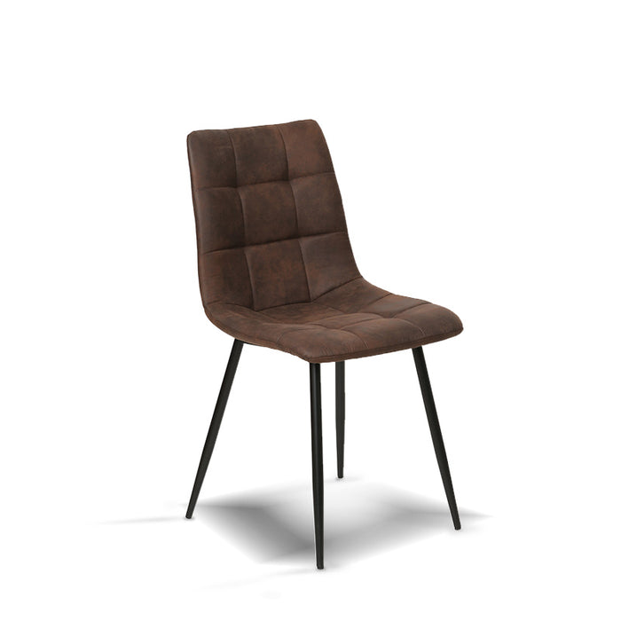 FURNITURE STYLE FS7094CHOCMCF IVY Pack 4 Brown Microfiber Dining Chairs