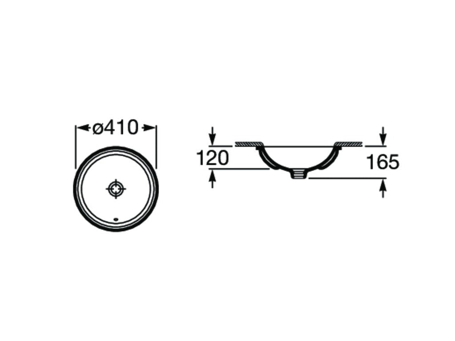 ROCA A327884000 Hole Sink Under Counter White