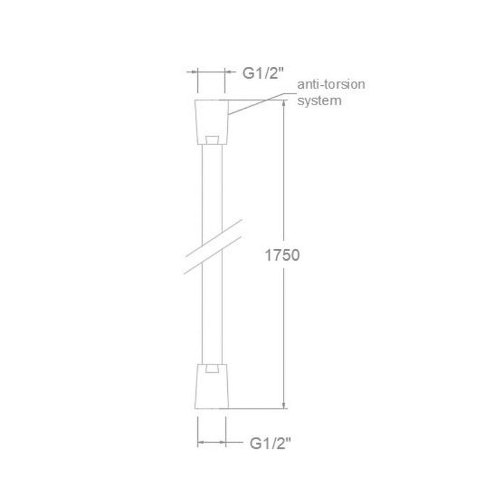 RAMÓN SOLER 2475COC HIDROTERAPIA Flexo de Ducha 175 cm Oro Cepillado