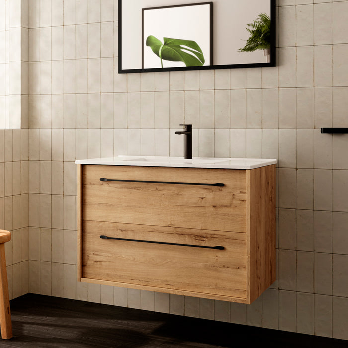 BATHME LENNOX Bathroom Vanity Set Ostippo Oak with Countertop Basin