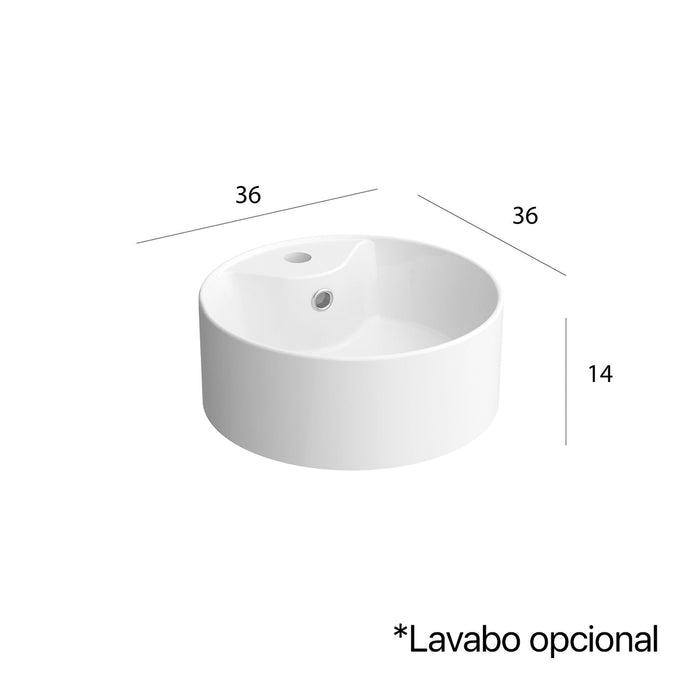 SALGAR BEQUIA Mueble de Baño con Tapa Encimera 4 cajones Color Nogal Maya