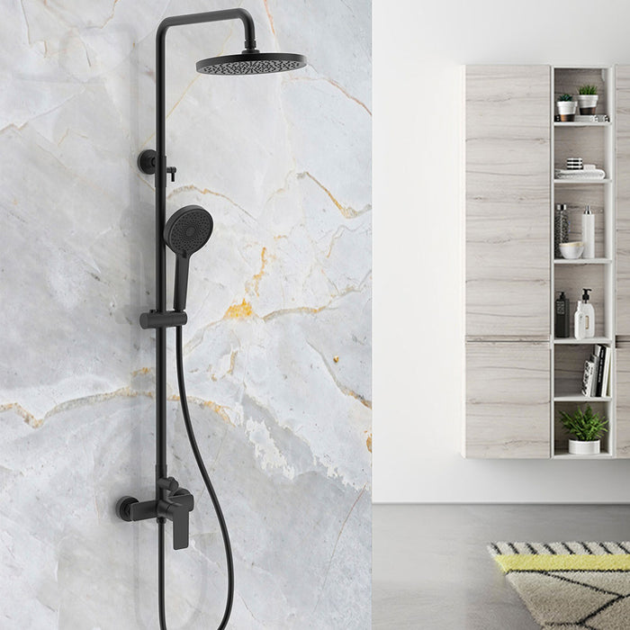 LLAVISAN 837624 DAKAR Pack Large Shower and Matte Black Single-Handle Sink Faucet