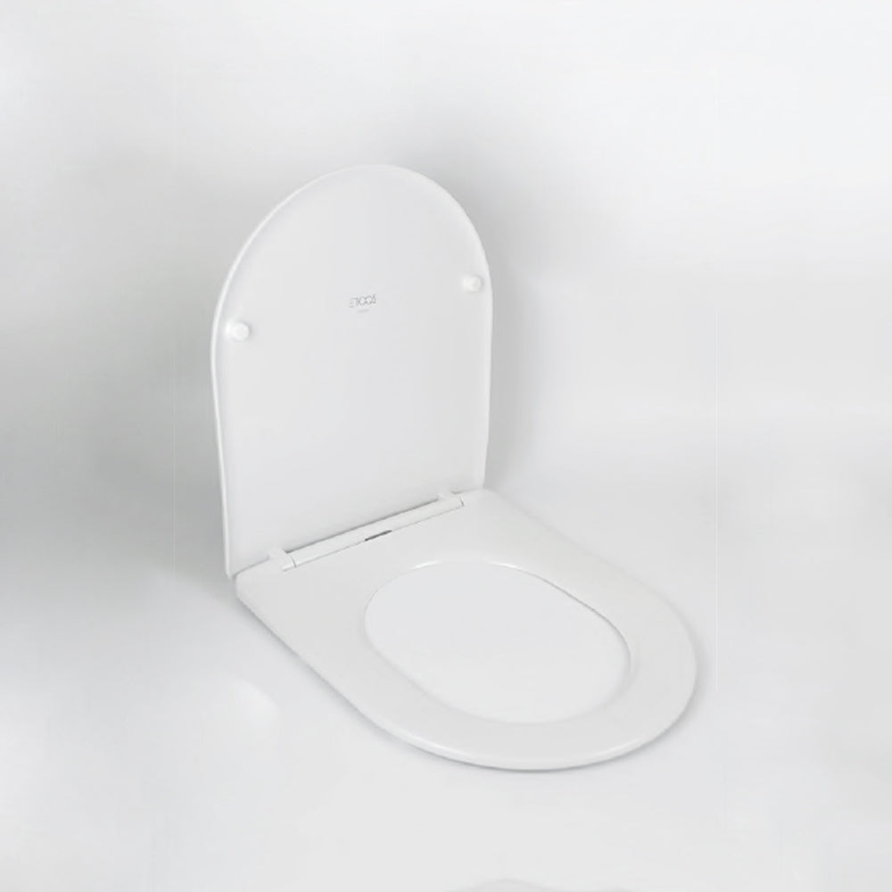 ETOOS 04217108 MAKANI Tapa WC Compatible Slim Extraíble Caída Amortiguada  Blanco