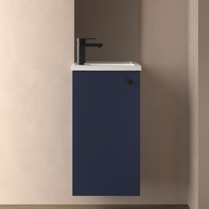 SALGAR 104999 MARVILLE Mini Bathroom Cabinet with Sink 1 Door Matte Blue