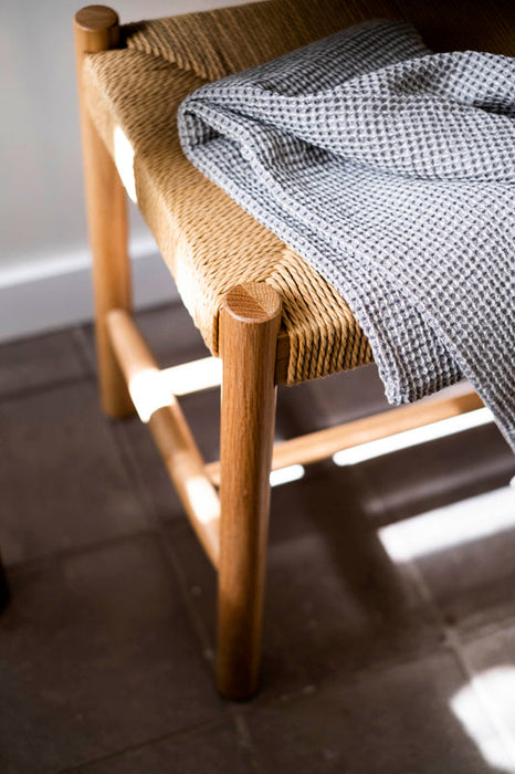 ANDREA HOUSE MU20134 Oak Wood and Paper Cord Stool