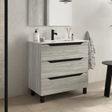 BATHME TRIO Mueble de Baño con Lavabo 3 Cajones Color Roble Estela